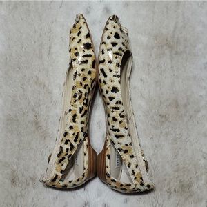 Steve Madden Cheetah Print Leather Strappy Flats